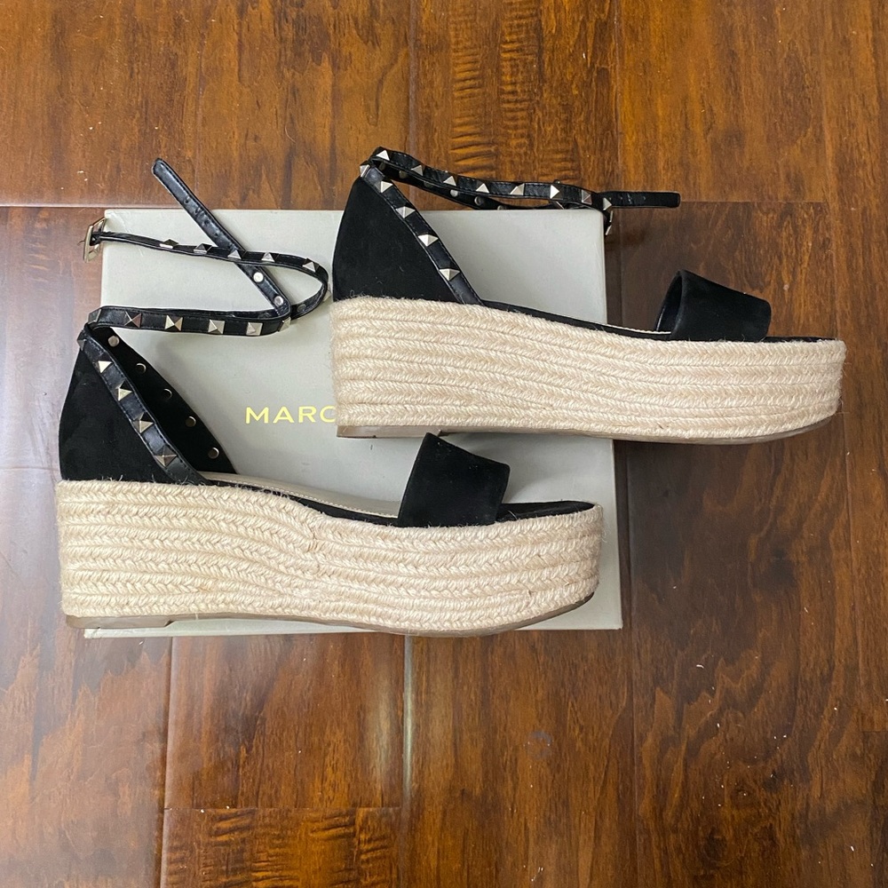 NEW Marc Fisher Espadrille Leveled Wedge, 2 inch platform. Size 8M.